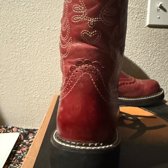 Ariat Original Baby Fat Red Boots Hard To Find SZ 9.5 - Picture 6 of 14